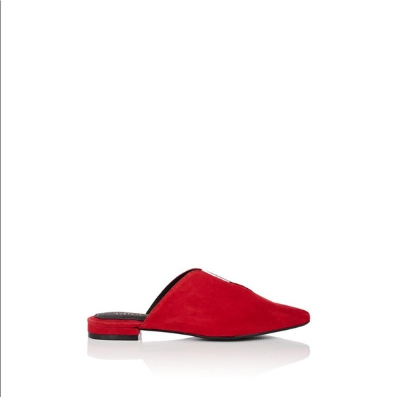 Barneys New York Red Suede Mules - Picture 3 of 4